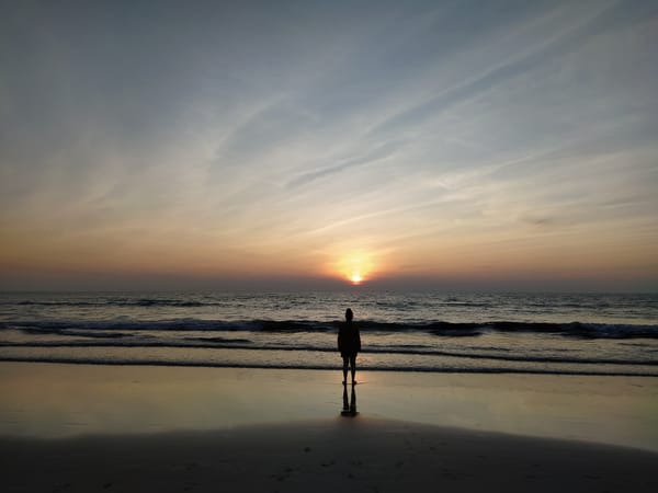 A woman watching the sunset